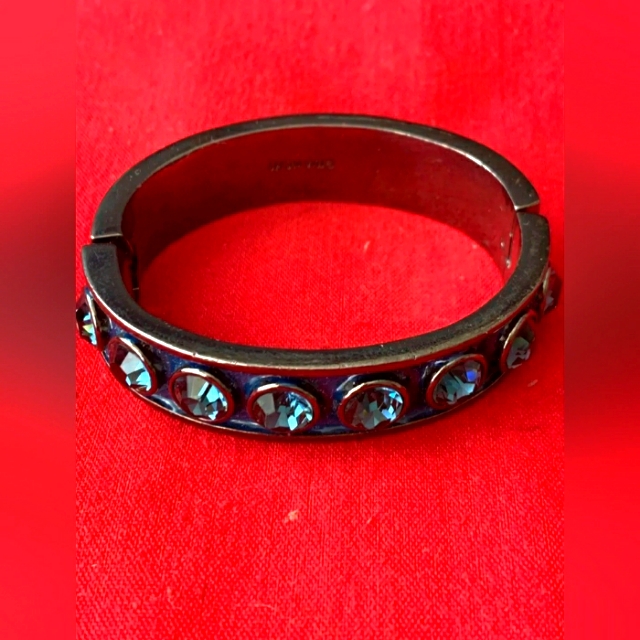 Givenchy Enamel Bracelet W/Swarovski Blue Crystals
